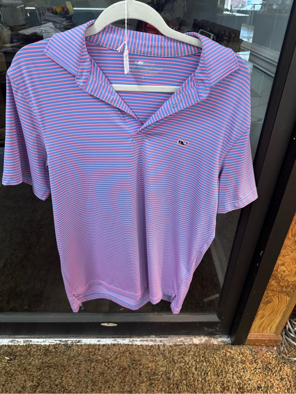 Vineyard Vines Purple and Pink Striped Polo